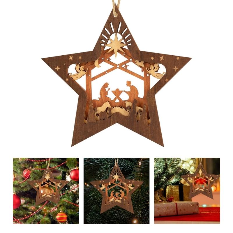 Christmas Star Ornament Perfect for Indoor and Outdoor Holiday Decor Nativity Scene Ornament Parties and Store Displays