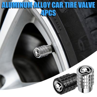 AAFM1 Car Styling Metal Car Tire Valve Caps Dust Prevention Accessories For For Octavia MK2 MK3 A7 Fabia Karoq Kodiaq VII Rapid