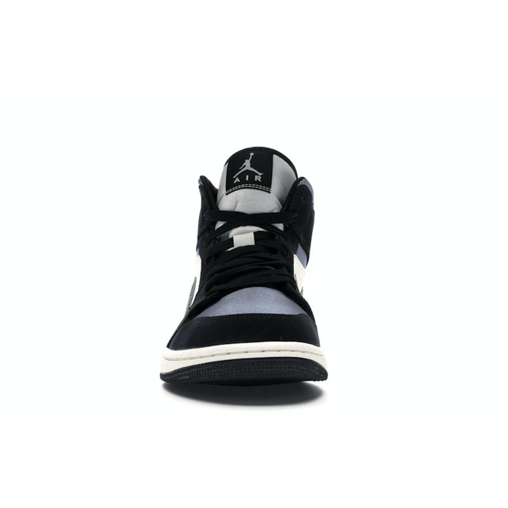 Air Jordan 1 Mid SE Satin Smoke Grey Unisex Sneakers Black Sail 852542-011