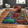Futuristic Fish Frames Pattern Rug Floor Mat for Living Room or Bedroom Soft and Comfortable Carpet a Gift for Birthday and Holiday.