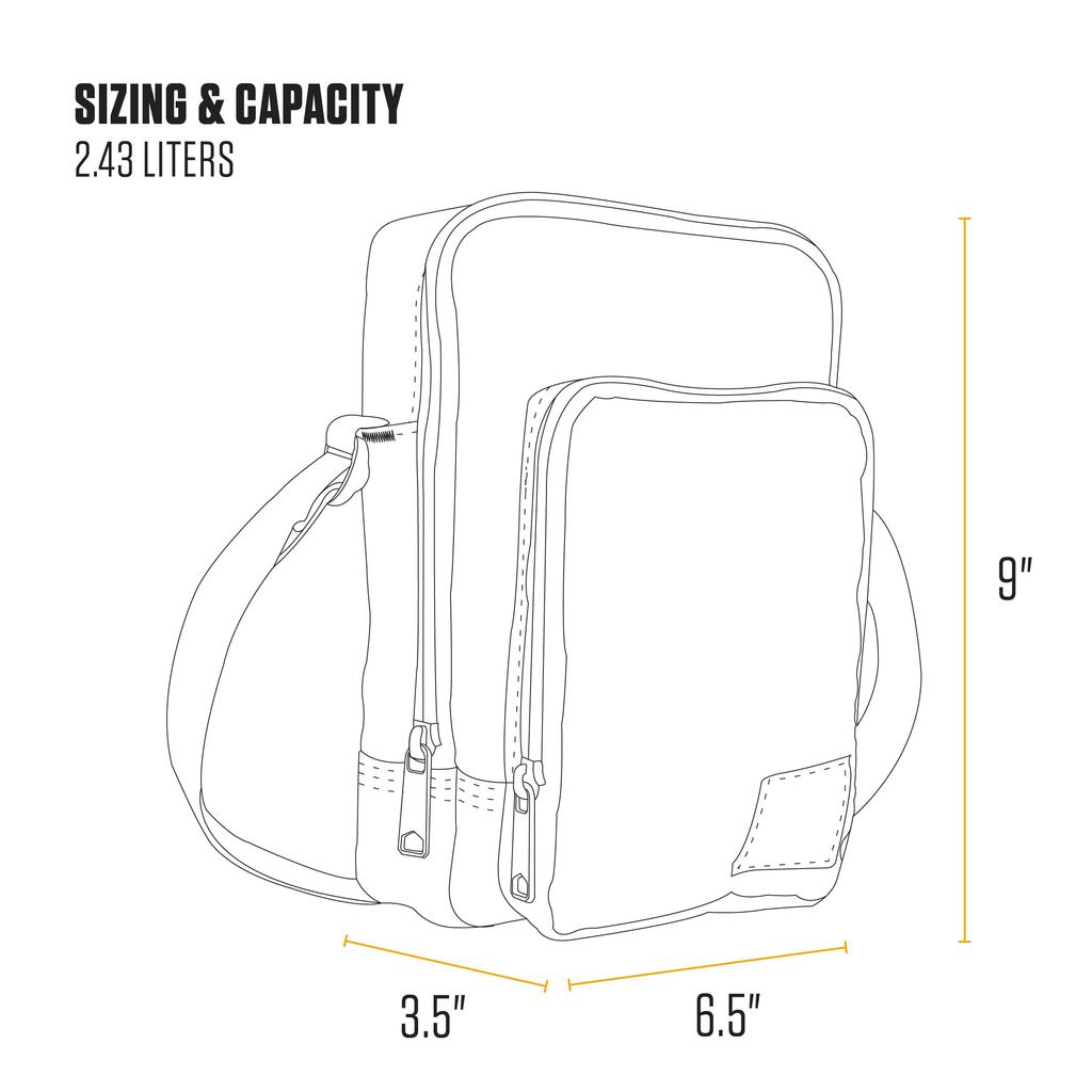 carhartt Crossbody Zip Sling Zipper Basil Bag, Durable, Adjustable, Bag, Closure, Unisex,