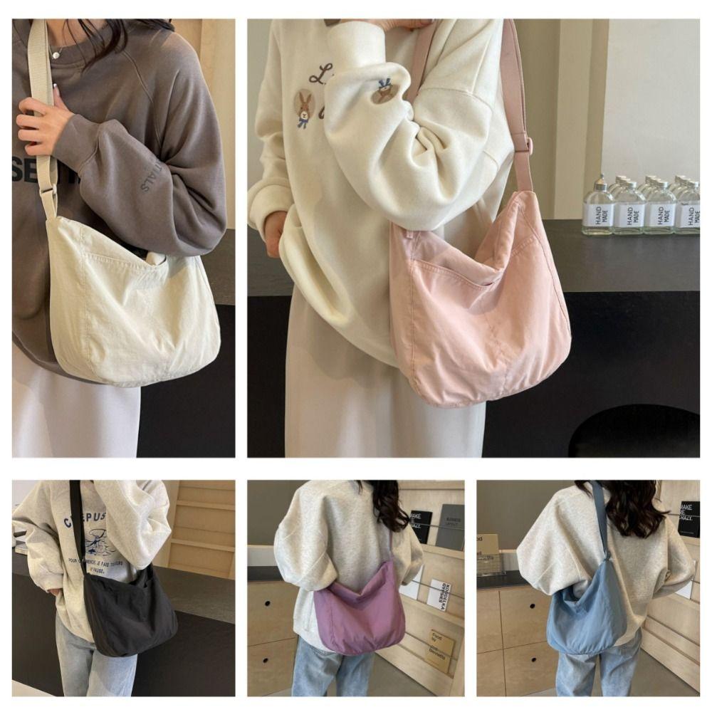 Simple Design Crossbody Bags Portable Nylon Bags Fashionable Solid Color Bags For Girls