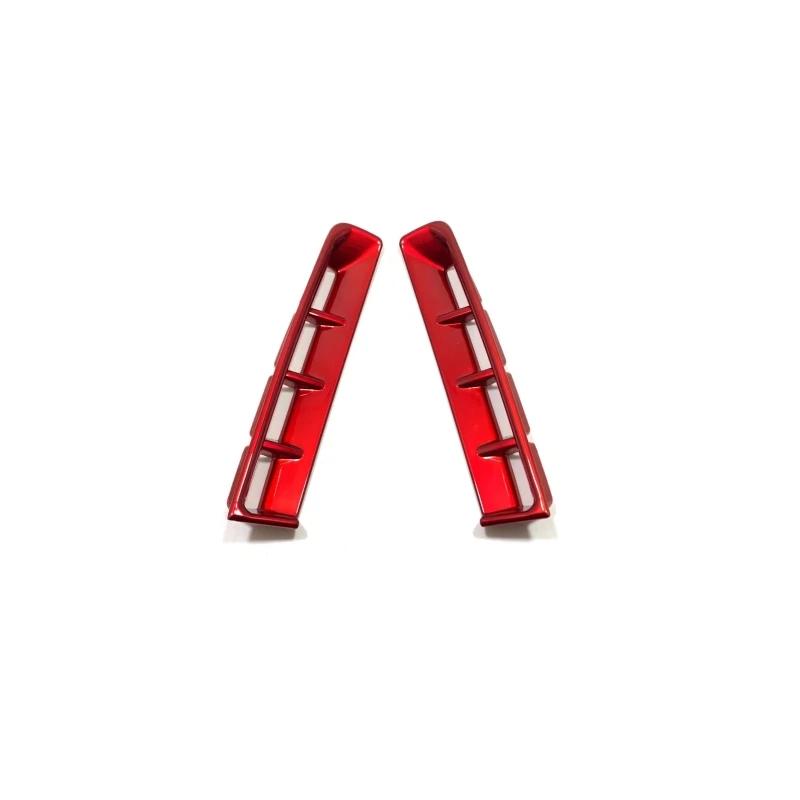 For Kia Carnival KA4    ABS Red Car Front Fog Light Lamp side AC vent Frame Covers Trim Sticker Auto Accessories
