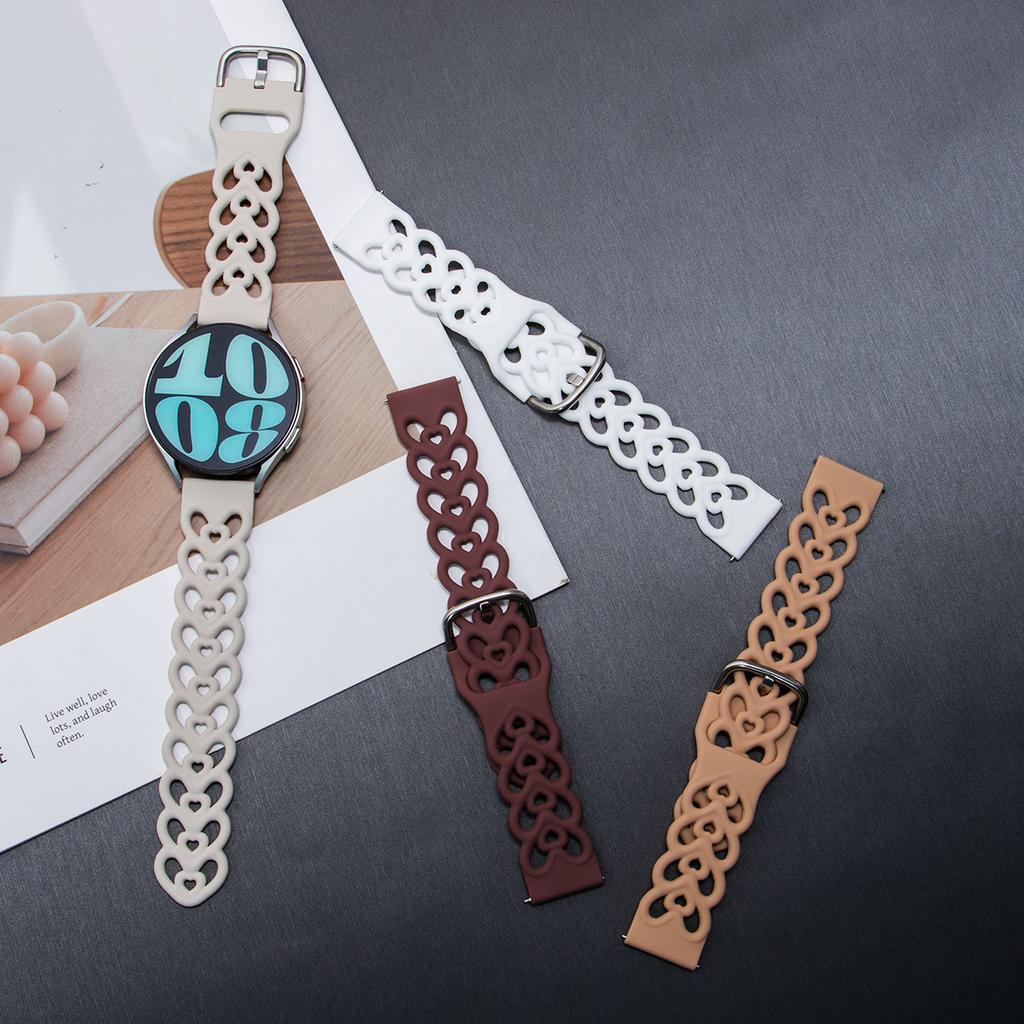 Kreativt hjärtformat urband med urhål för Samsung Galaxy 7/6/5/4 5Pro 4/6Classic Sportband för Huawei Watch GT3/2