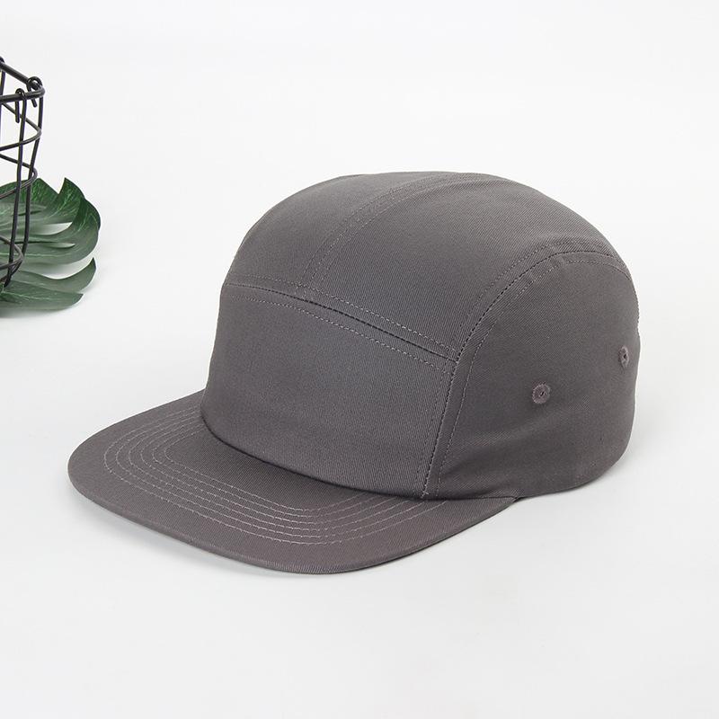 Cotton 5-Panel Flat Brim Baseball Cap, Unisex Aviator Skateboard Camping Hat, Street Hip Hop Headwear