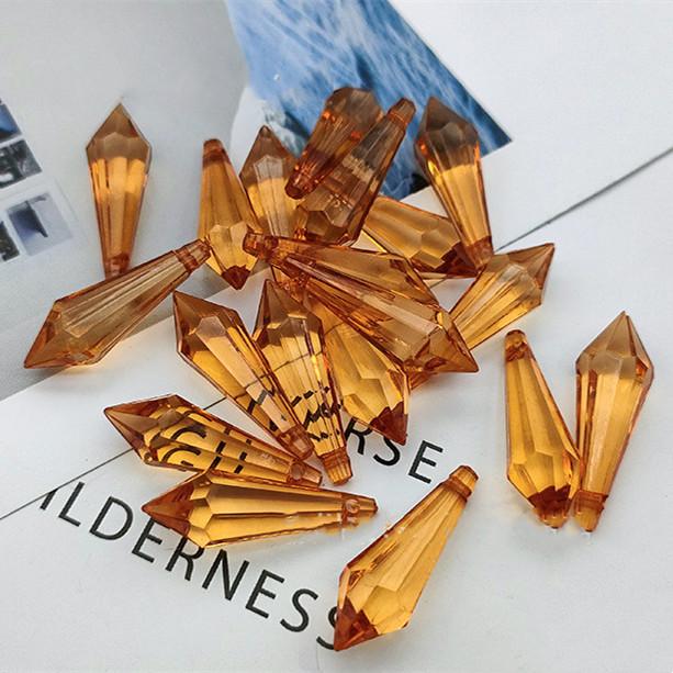 Fashion DIY Colorful Stone 11*33mm 16*50mmJewelry Drop Tip Ice Beads Hanging Beads Acrylic Stone Pendant for Prom Dress