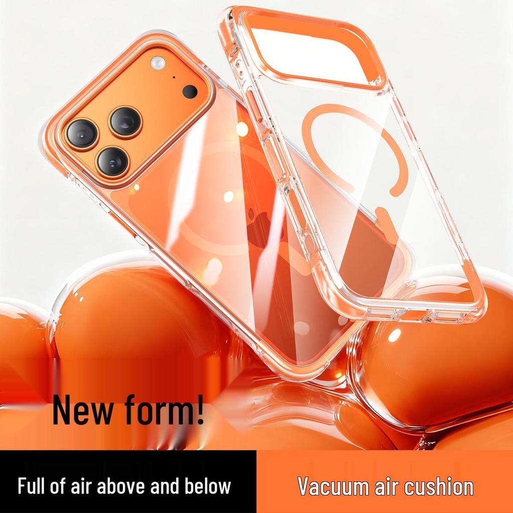 iPhone 17 Pro Max Color-Block Airbag Transparent Magnetic Case - New Anti-Fall Protective Cover