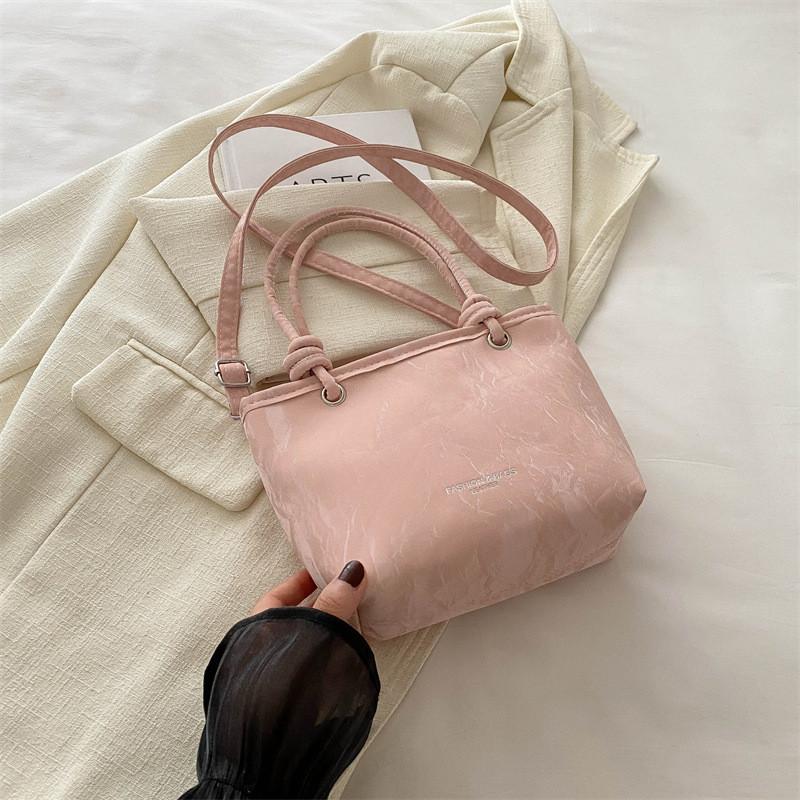 Trendy Korean Style Canvas Bucket Bag Summer 2024 Women's Small Fashion Handbag