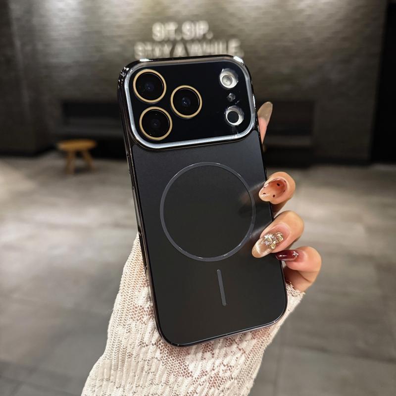 Frosted For Magsafe Lens Glass Protect Case For iPhone 17 16 15 14 13 12 11 Pro Max Magnetic Wireless Charge Cover Fundas
