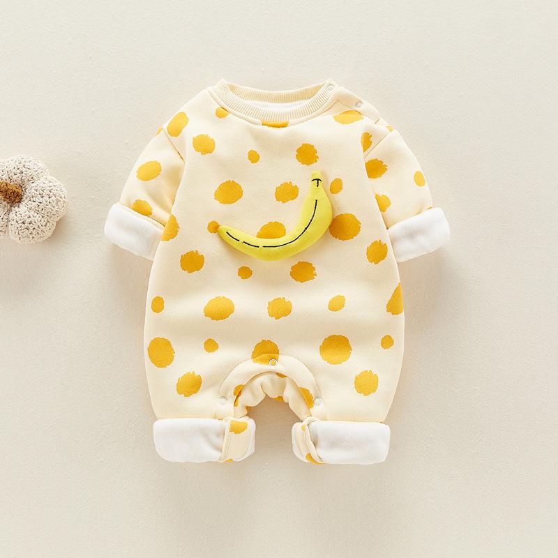 

Флисовый ромпер-банан для малыша в горошек 90 cm жёлтый