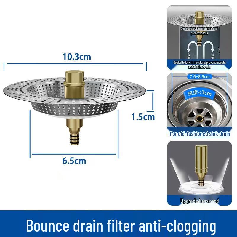 MDNG Stainless Steel Kitchen Sink Strainer and Drain Stopper