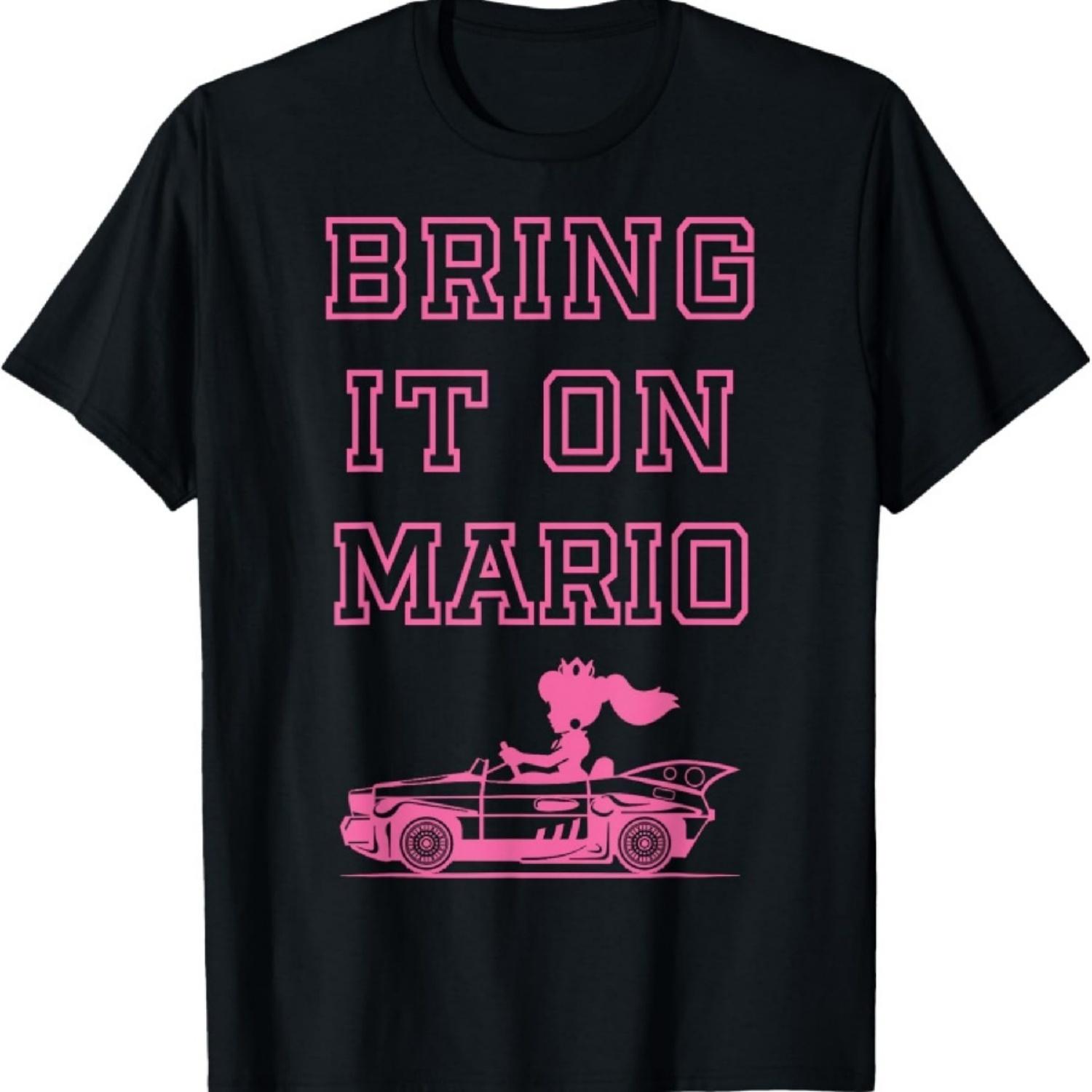 

Mario Kart Peach Outline Poster Bring It On Mario T-Shirt XXXXXL чорний