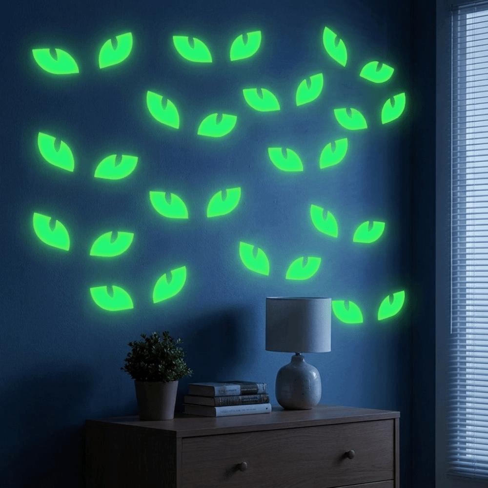 Self Adhesive Peeking Eyes Decals Non-Damaging Wall Decals Glow In The Dark Stickers Festival