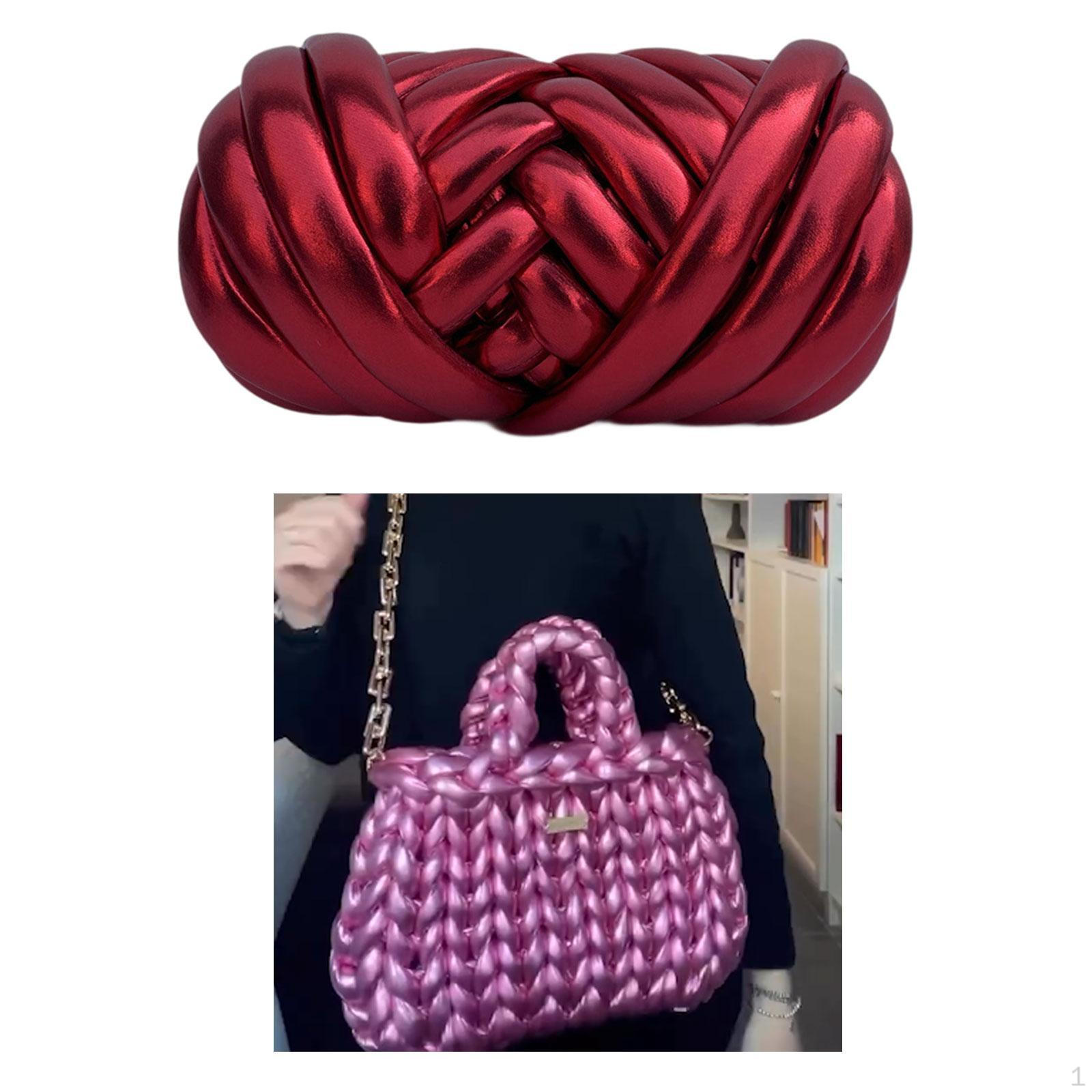 

Товста пряжа Об ємна Довжина 590 дюймів Вага Джамбо Трубчаста для кошиків Килимарства Макраме Red