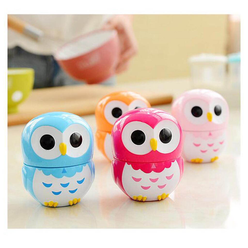 55 Minutes Kitchen Timer Alarm Mechanical Owl Shaped Timer Clock Counting Tools