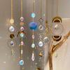 Pegador de Sol de Cristais Coloridos, Pegador de Sol Pendurado com Corrente, Ornamento de Sino de Vento com Bolas de Cristal para Janela Casa Jardim Dia de Natal Festa Casamento