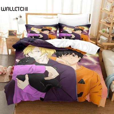 Banana Fish Bettwäsche Set Einzelbett Twin Full Queen King Size Bettset Erwachsene Kinder Schlafzimmer Bettbezug Sets 3D Druck Anime Bettlaken