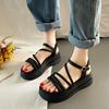 Fashion CRLAYDK Summer Women Sandals Platform Slides Open Toe Ladies Beach Ankle Buckle Strap Casual Walking Dressy Thick Sole Slippers