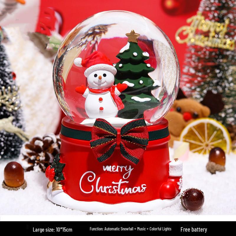 Light-Up Rotating Santa Crystal Music Box - Perfect Christmas Gift for Kids & Couples