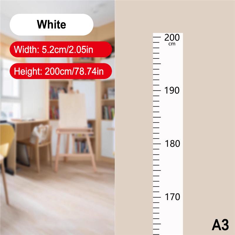 Height Measurement Wall Sticker Removable 200cm Accurate Clear Scale for Living Room Kids Bedroom Nursery Decor