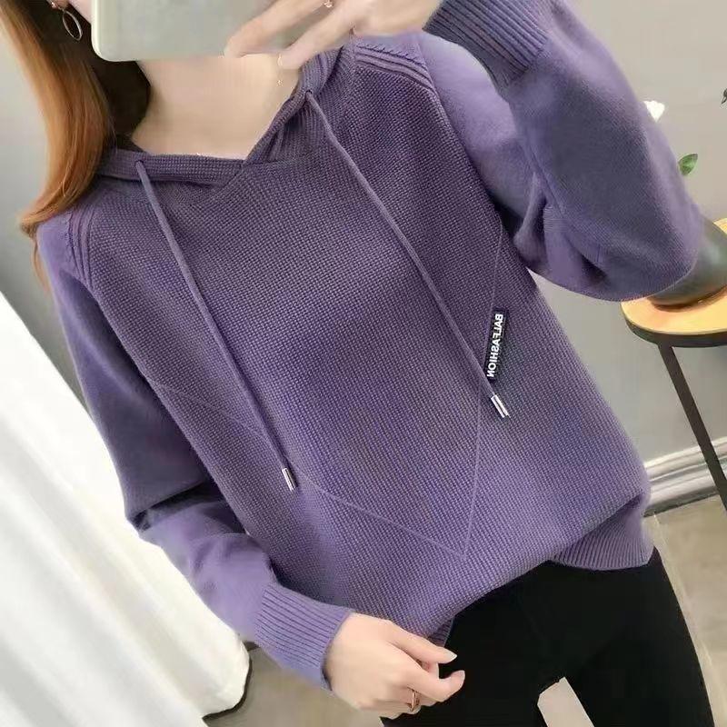 Pullover Women Hooded Sweater Women Clothing 2022 Spring and Autumn New Loose Sweater Women Knitted Bottoming Sweater Women