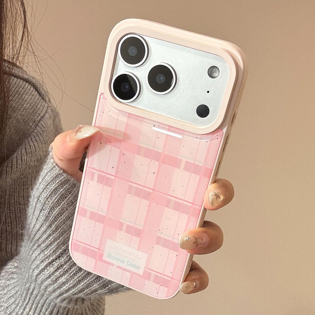 Drip Glue Powder Grid Pattern for Apple 17promax Phone Case 15 for IPhone 16 for Huawei for Samsung 13 Sweet Korean Series