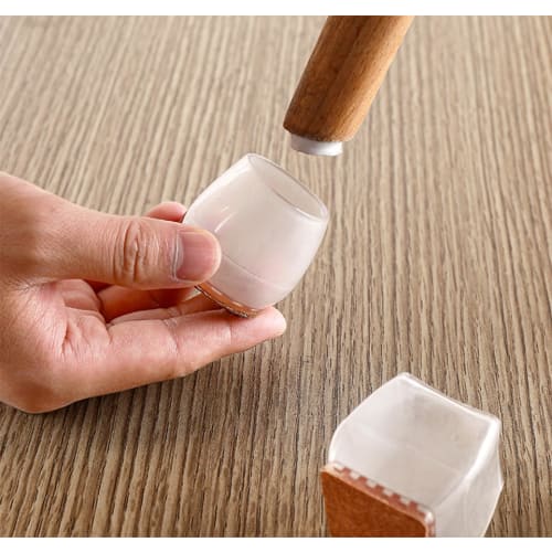 Set of 8 Silicone Chair Leg Covers, Prevents Scratches, Fits Square Legs, Protects Hardwood and Tile Floors, Reduces Noise, and Fits Round and Square