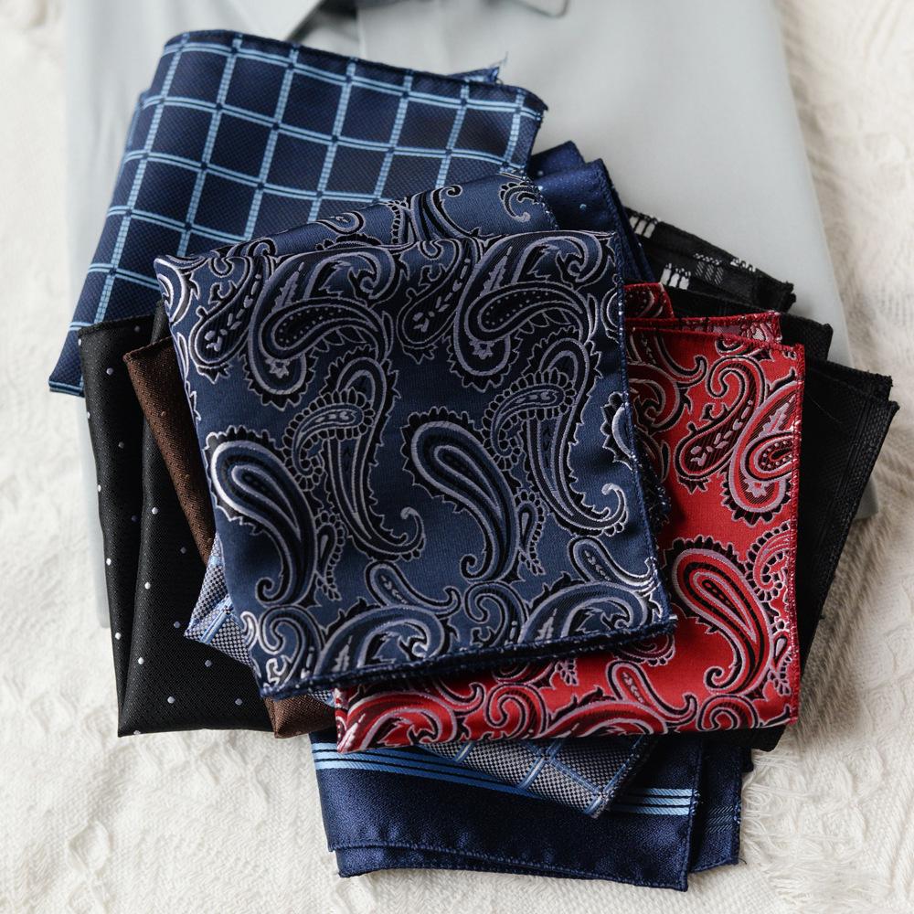 Men's Polyester Silk Pocket Square Handkerchief for Business, Formal, and Wedding Attire.