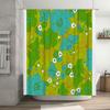 Floral Shower Curtain Botanical Nature Green Plants Bathroom Decor Waterproof Fabric Vintage Farmhouse Aesthetic Home Decor