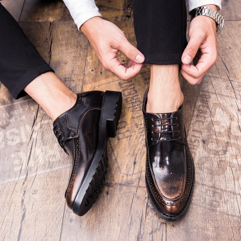 Fashion Men's Formal Leather Shoes Fashionable Minimalist Lace Up Style Outdoor Leisure Business Party Walking Men's Wedding Shoes