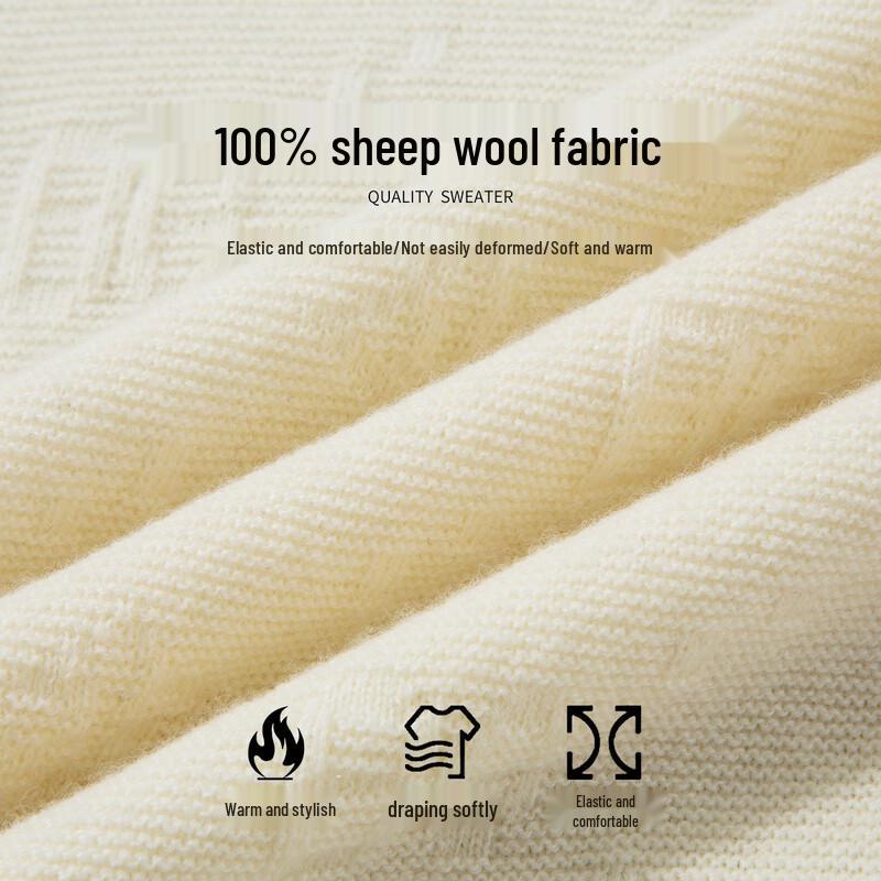 LUOZI Men's Winter Mock Neck Half-Zip Wool Sweater