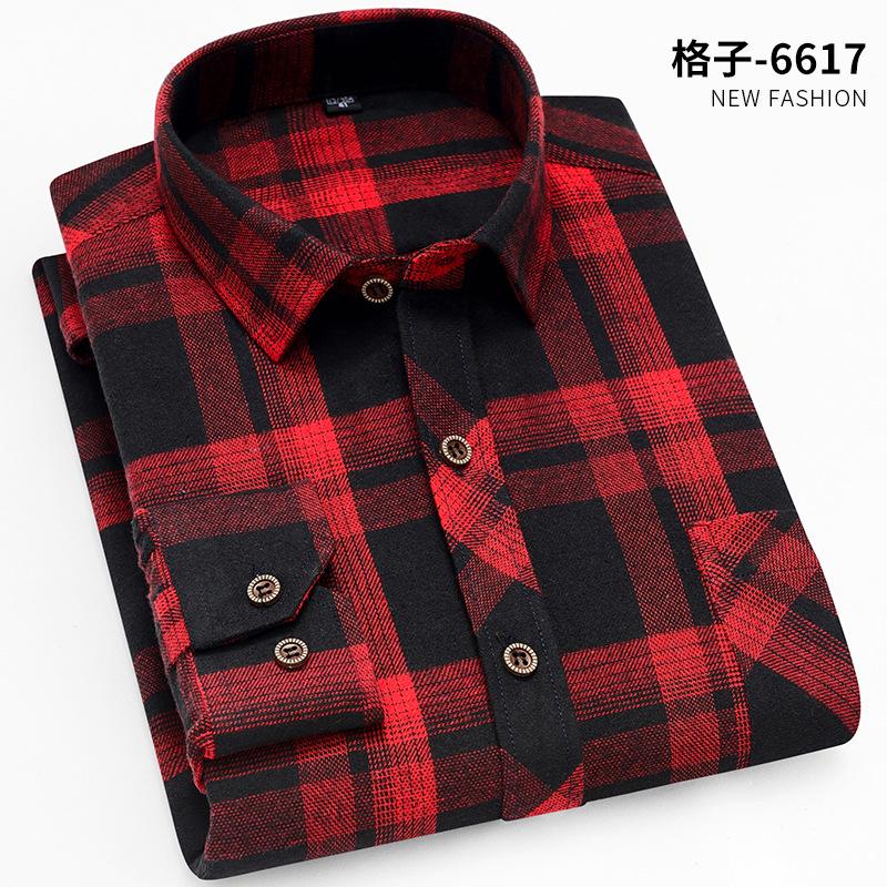 New Fashion Men's Plaid Shirts Long Sleeve Cotton Soft Regular-fit Single Pocket Comfortable Casual Flannel Shirts Male Clothing