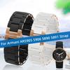 20mm 23mm watchband For Armani AR5906 AR5905 AR5890 AR5889 5858 5920 Silicone +Stainless steel strap men woman Rubber bracelet