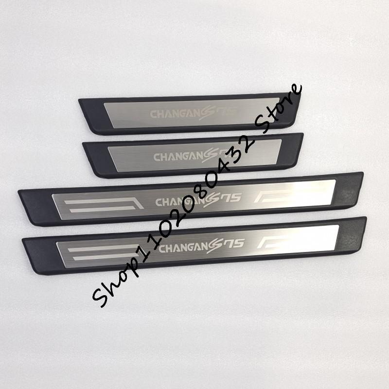 High-quality stainless steel+ABS Plate Door Sill Welcome Pedal Car Styling Accessories 4pcs/set for changan