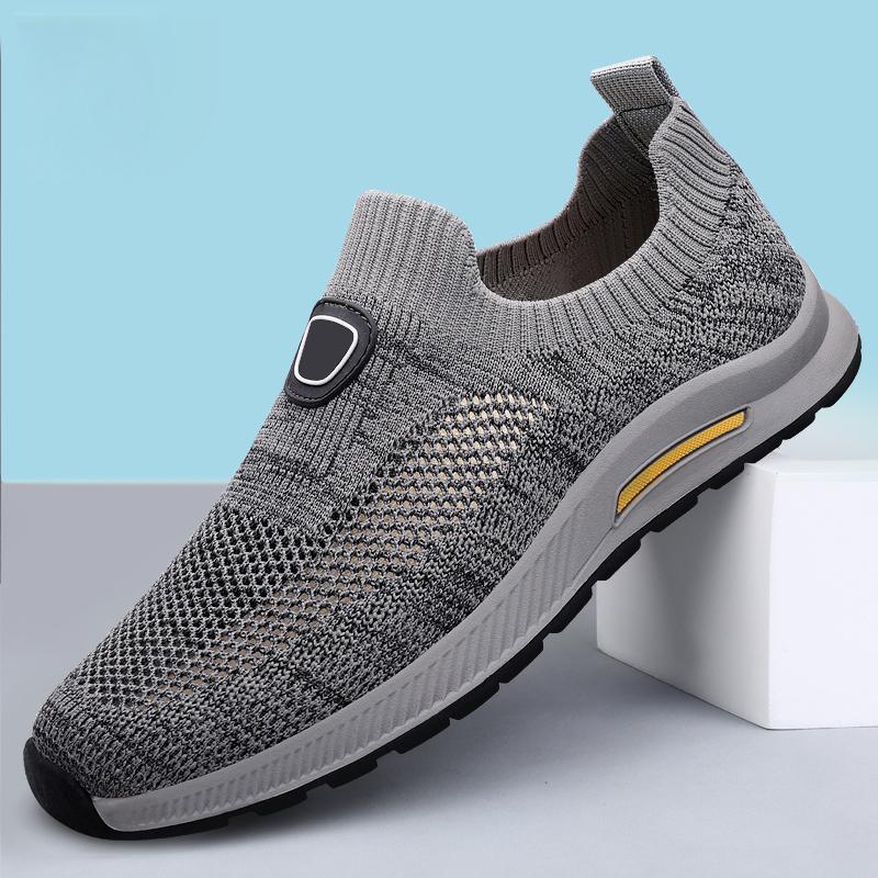 

Легкие мужские туфли ручной работы, новое поступление, мужские мокасины, мужские туфли без застежек, дышащая обувь, универсальная мужская повседневная обувь 46 серый