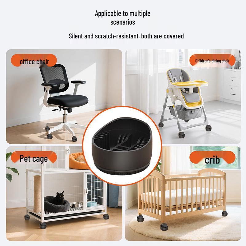 No-Install Chair Leg Covers: Anti-Slip Wheel Protectors & Foot Pads for Office and Gaming Chairs