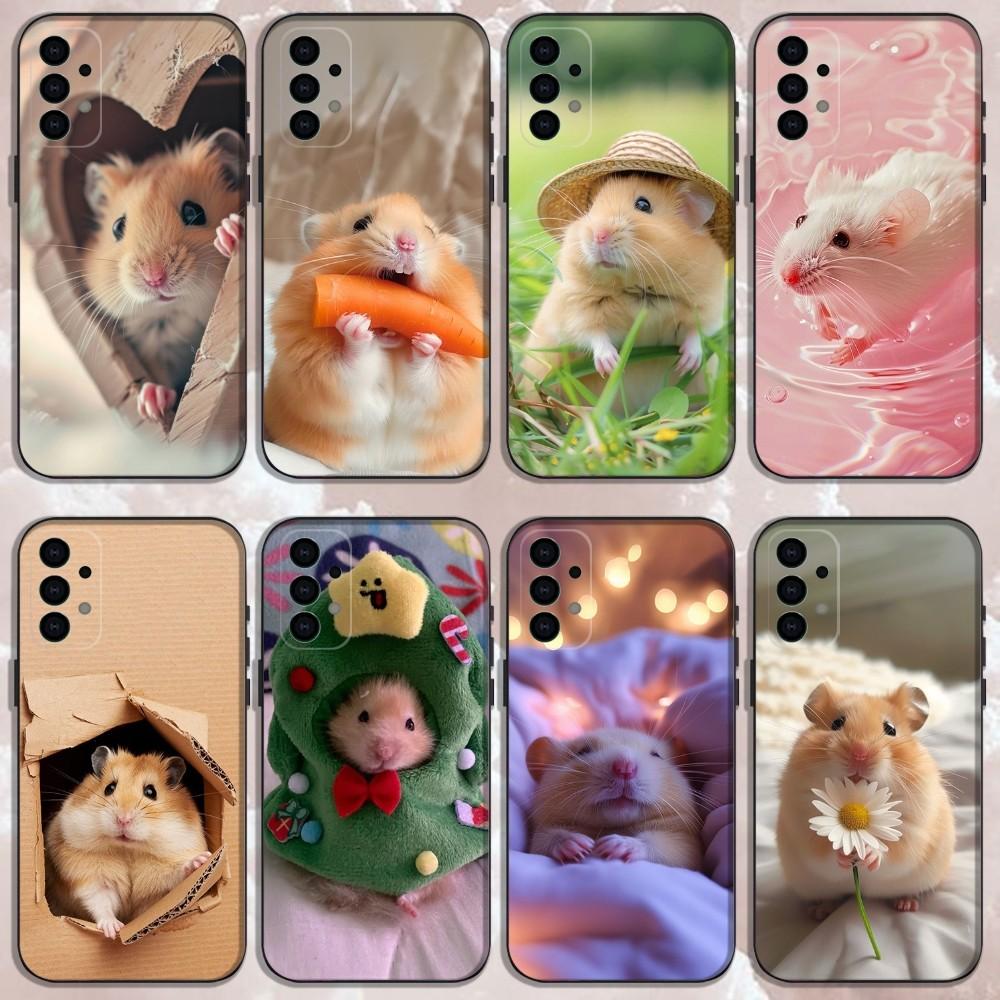 Cute Mouse Rat Hamster Phone Case For Samsung Galaxy A13,A21s,A22,A31,A32,A52,A53,A71,A80,Soft Black Shell