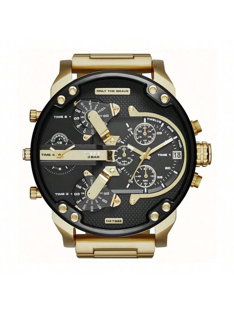 Diesel Oversized 57mm Multi-Time Chronograph for Men – Statement Piece for Night Out, Streetwear & Travel – DZ7333