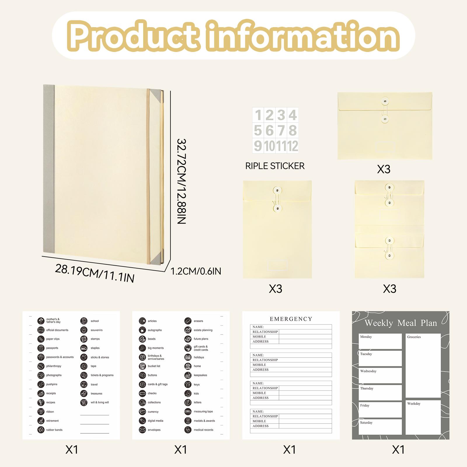 

Органайзер для документов Folio с 12 карманами Конверты на случай, если я потеряю папку Важно жёлтый