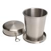 Edelstahl Faltbare Tasse Outdoor Reise Camping Tragbare Klapp Tasse mit Schlüsselanhänger für