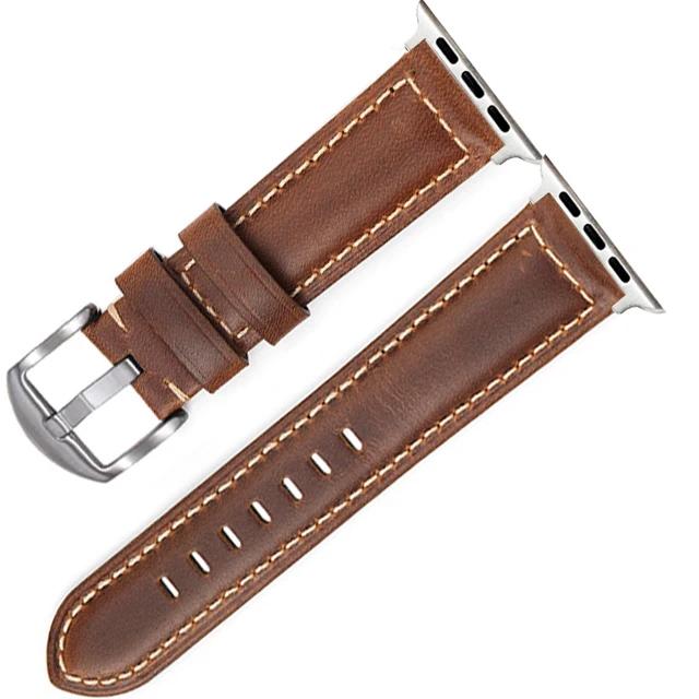 For Oil Wax Leather Band for Apple Watch Strap Ultra 2 49mm 45mm 41mm 44mm 42mm 40mm 38mm iWatch Series 9 8 7 6 SE 5 4 Bracelet