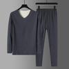 Men's Autumn Baselayer Set: De Velvet Sweater & Knit Pants - Thin, Warm Underwear for Winter