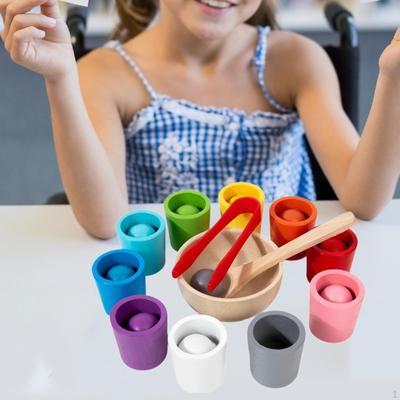 Duhové kuličky v kelímcích Hračka pro rozvoj jemné motoriky Vzdělávací hračka Trénink dovedností pro