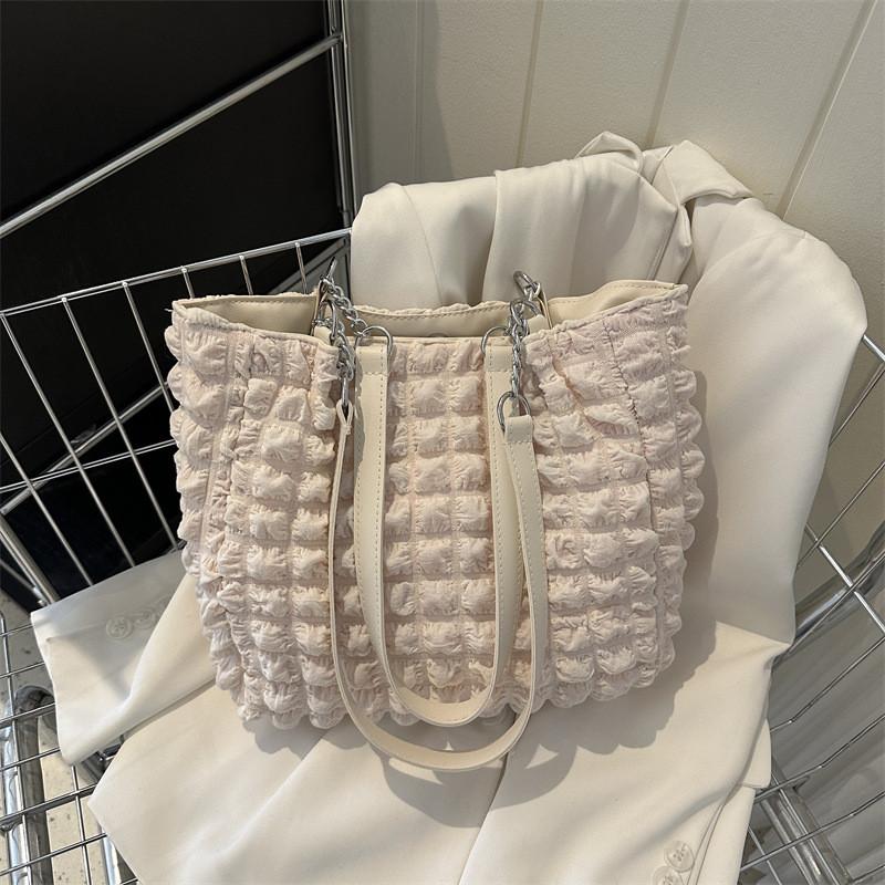 Lattice Wrinkled Vintage Crossbody Bag With Seams For Casual Outings