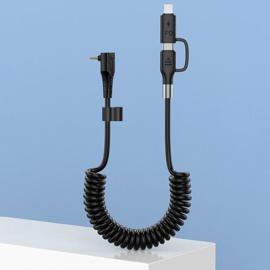 Type-C Cable Fast Space-saving Charging Safe Telescopic Design Spring TPU Data Cable for Tesla