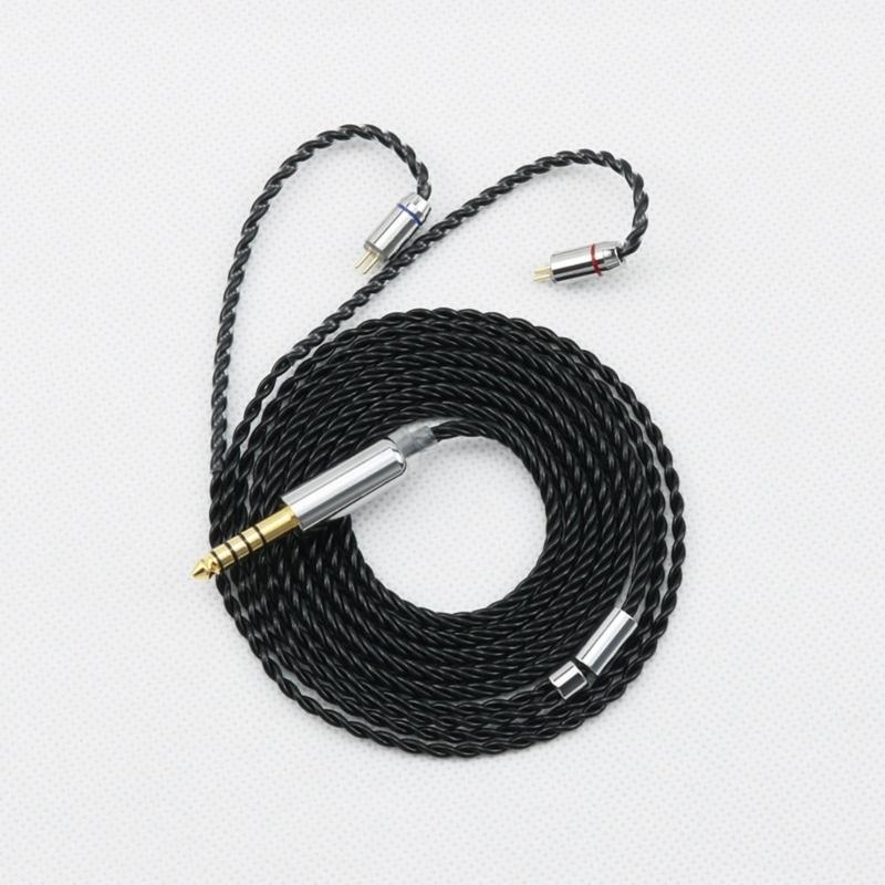 Black Monocrystalline Coppered Silver Plated Auditory Cable Noise Less Anti Interferences for Earphones Headphones