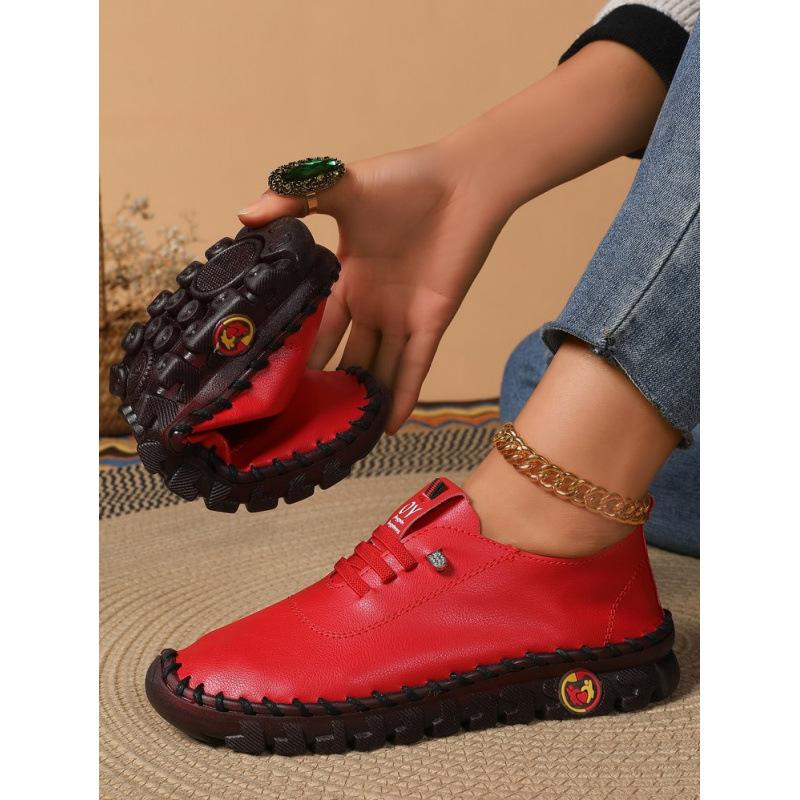 Spot handmade side seam thread large size beef tendon shoes shallow mouth outer wear single shoes 2025 new Roman style soft sole women's shoes