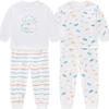 Labby Kids' Pure Cotton Long-Sleeve Pajama & Underwear Set