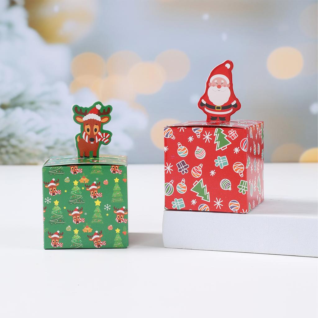 24pcs Christmas Candy Boxes Party Decoration Xmas Santa Claus Gift Boxes Navidad Natal New Year Christmas Gifts Packaging Boxes