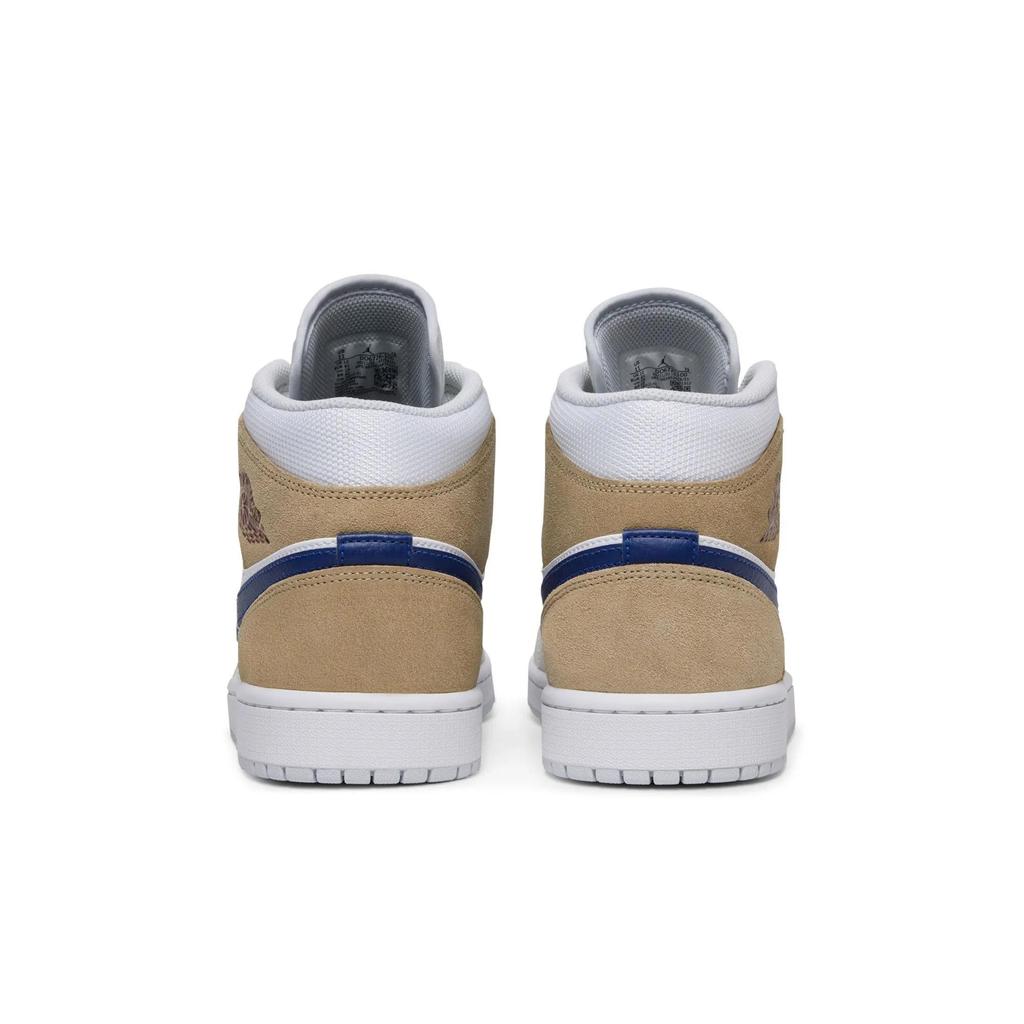 Air Jordan 1 Mid 'White Khaki Blue Void' (Unisex) White / Team Red / Khaki / Blue Void Vintage Basketball Shoes DO6726 100